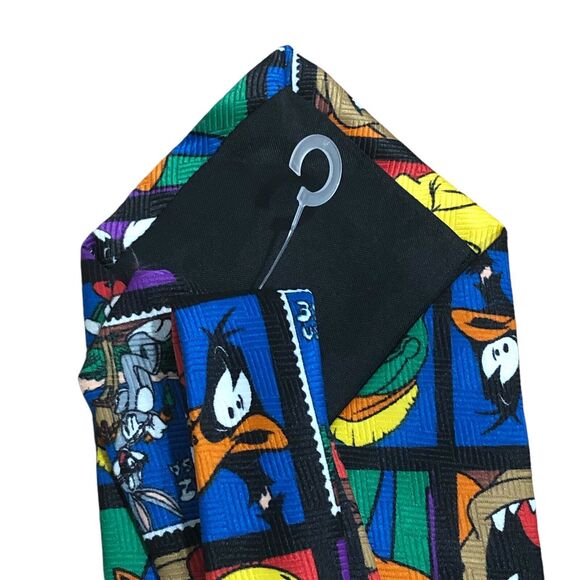 Vintage 90s Looney Tunes Men's Tie USPS Stamp Collection Warner Bros Cartoon USA - Picture 14 of 14